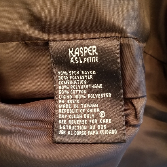 Kasper ASL leather trim collar pant suits - Picture 8 of 8